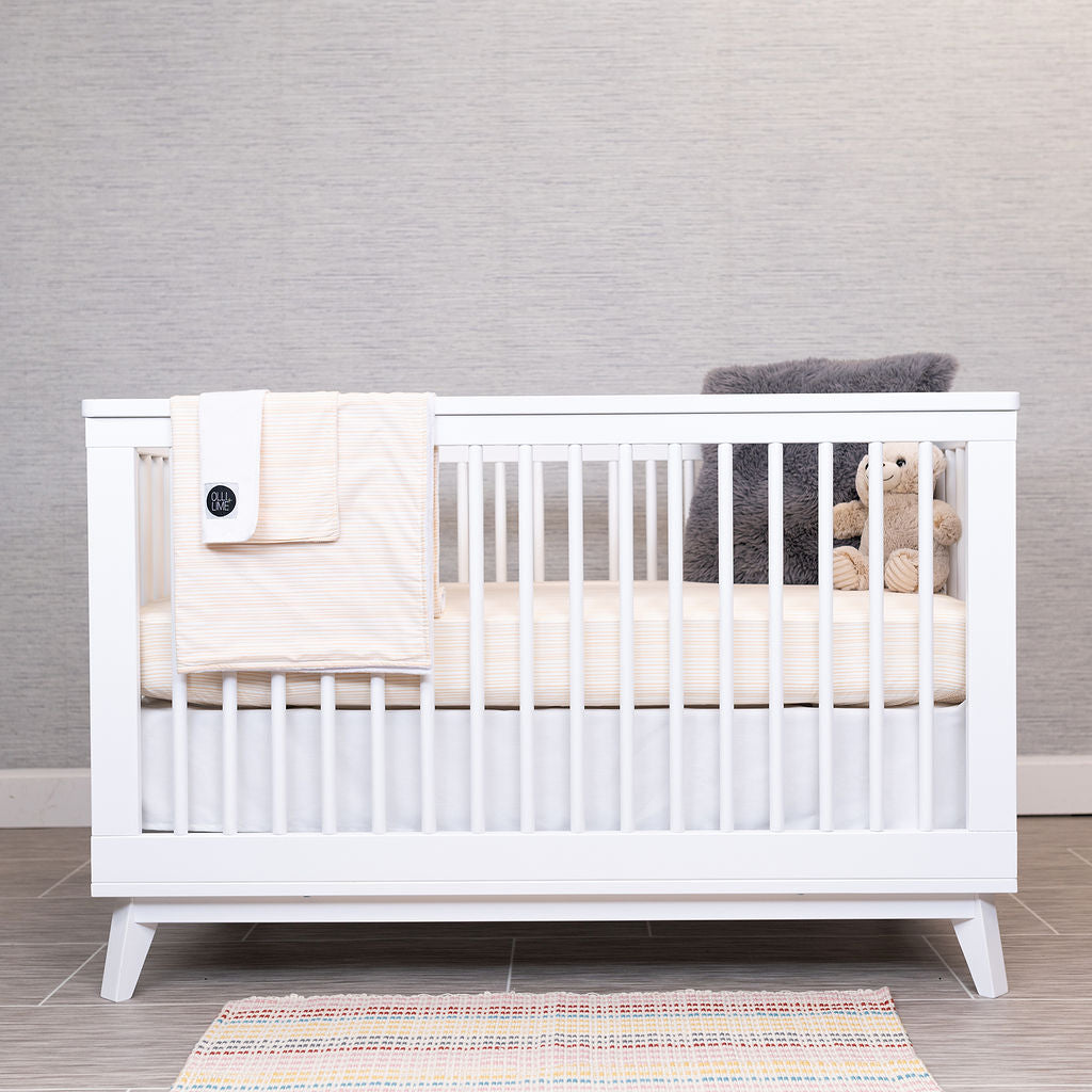 Tangerine Tiger - Deluxe Nursery Bedding Set - Ivory with Tangerine Lines - Olli+Lime